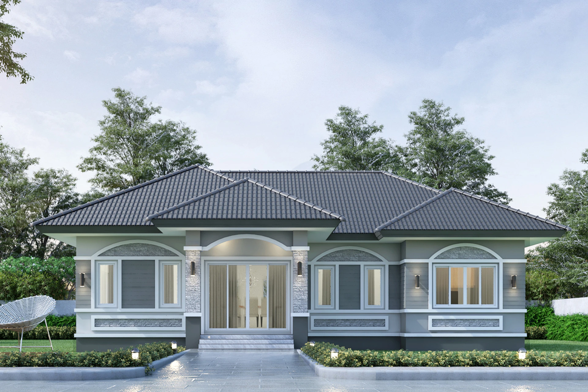 แบบบ้าน es-14 บ้านเดี่ยวสองชั้น สไตล์โมเดิร์น คอนเทมโพรารี่