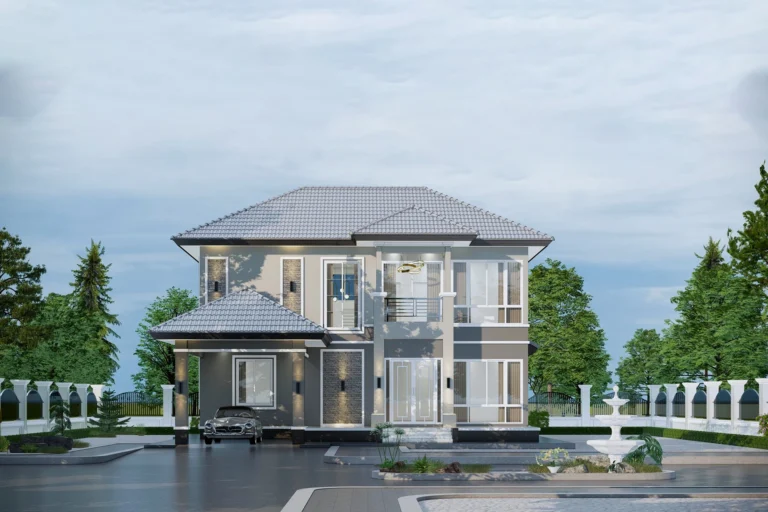 แบบบ้าน es-15 บ้านเดี่ยวสองชั้น สไตล์โมเดิร์น คอนเทมโพรารี่