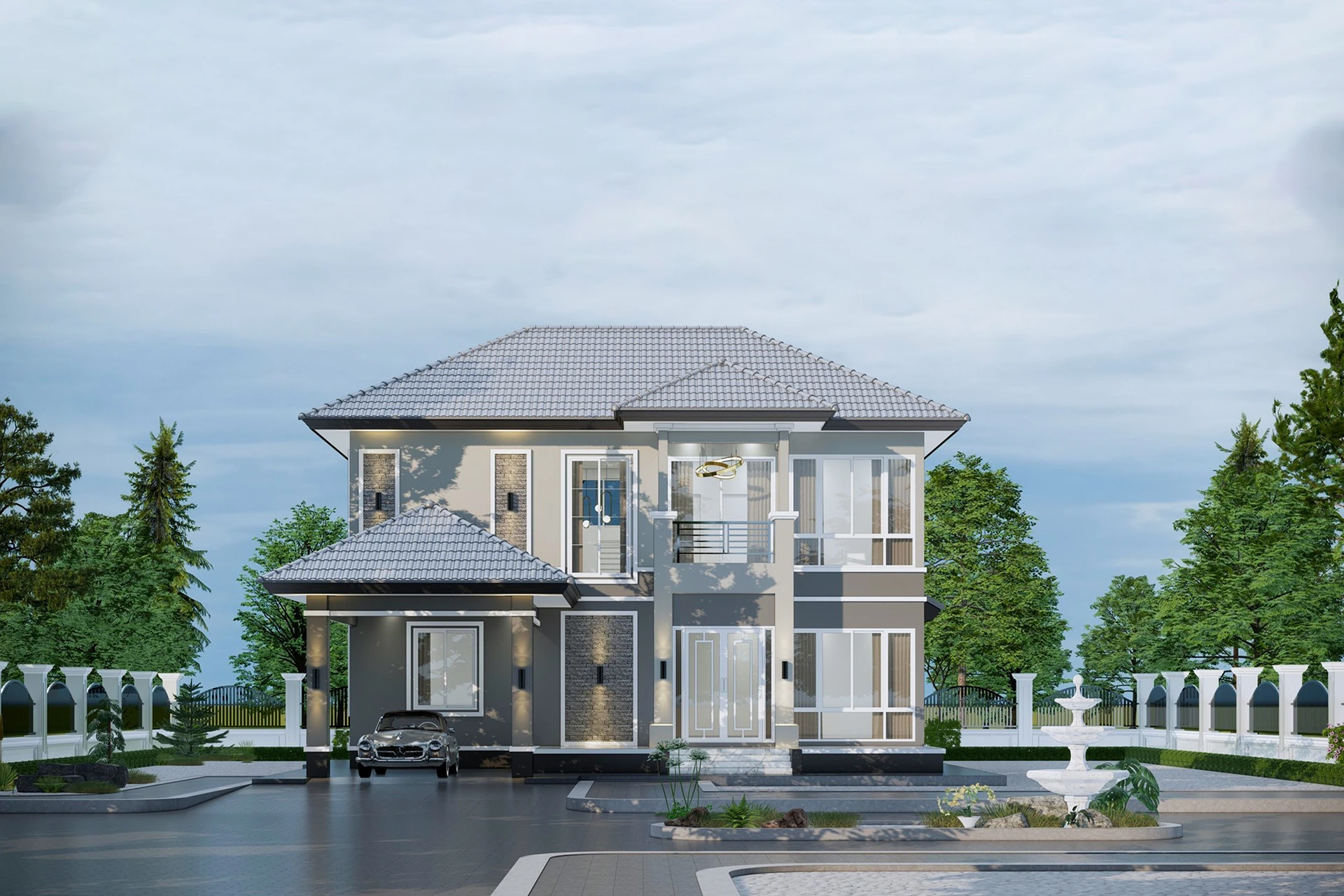 แบบบ้าน es-15 บ้านเดี่ยวสองชั้น สไตล์โมเดิร์น คอนเทมโพรารี่