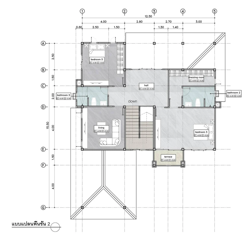 แบบบ้าน es-15 บ้านเดี่ยวสองชั้น สไตล์โมเดิร์น คอนเทมโพรารี่