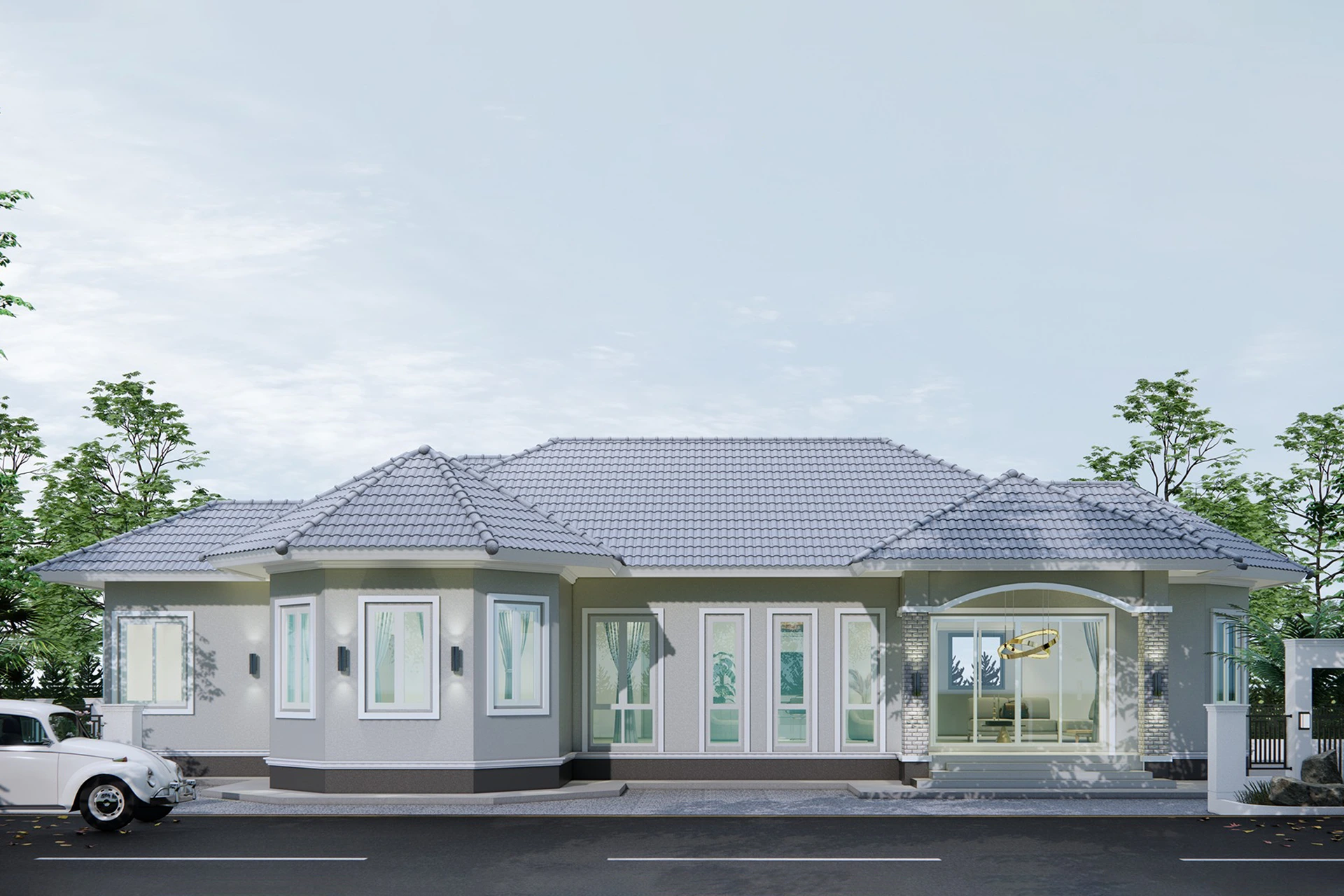 แบบบ้าน es-18 บ้านเดี่ยวสองชั้น สไตล์โมเดิร์น คอนเทมโพรารี่