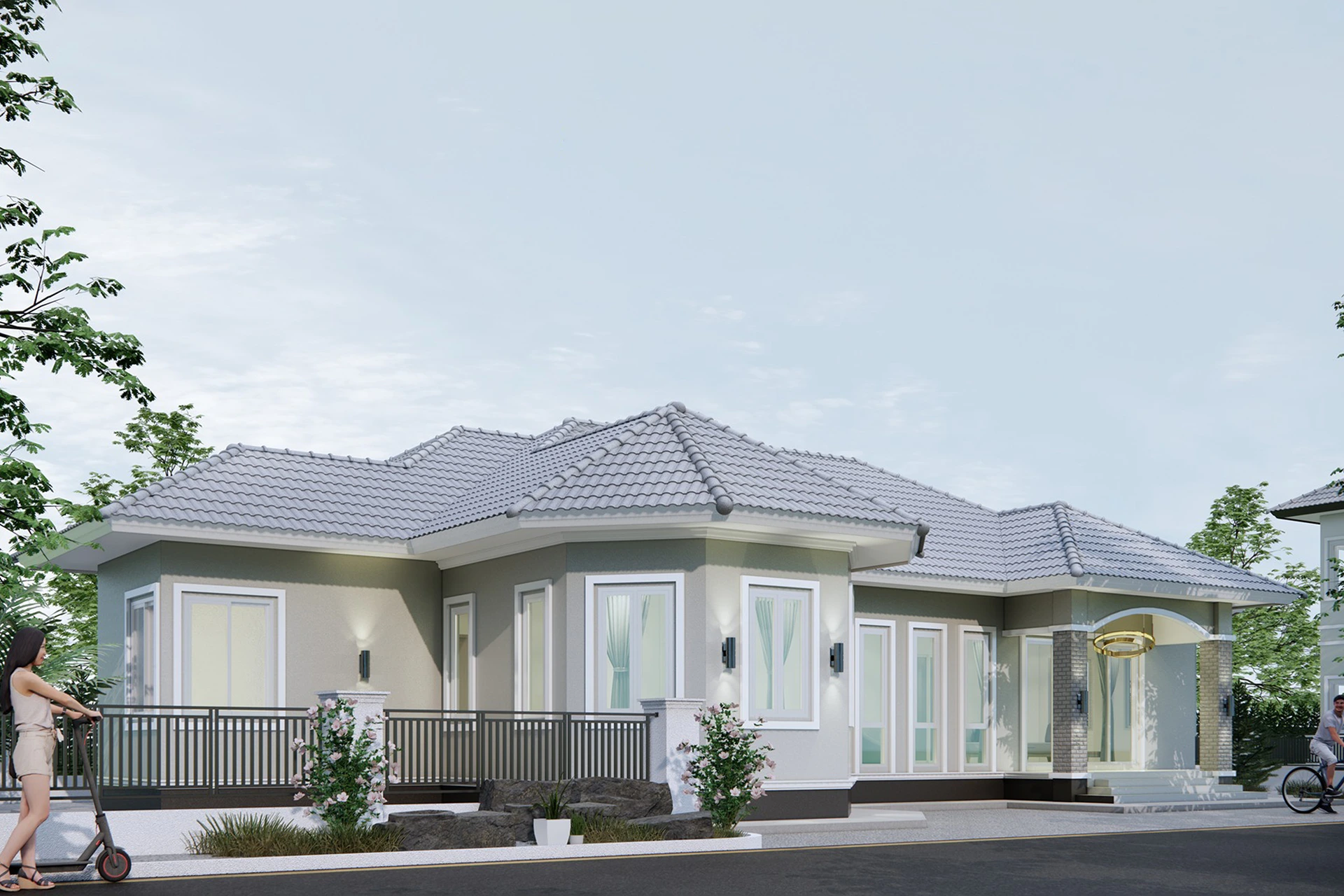 แบบบ้าน es-18 บ้านเดี่ยวสองชั้น สไตล์โมเดิร์น คอนเทมโพรารี่