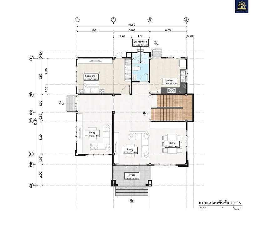 ผลงานสร้างบ้าน อ.วารินชำราบ จ.อุบลราชธานี โดยบริษัทเอสเตท 818 จำกัด