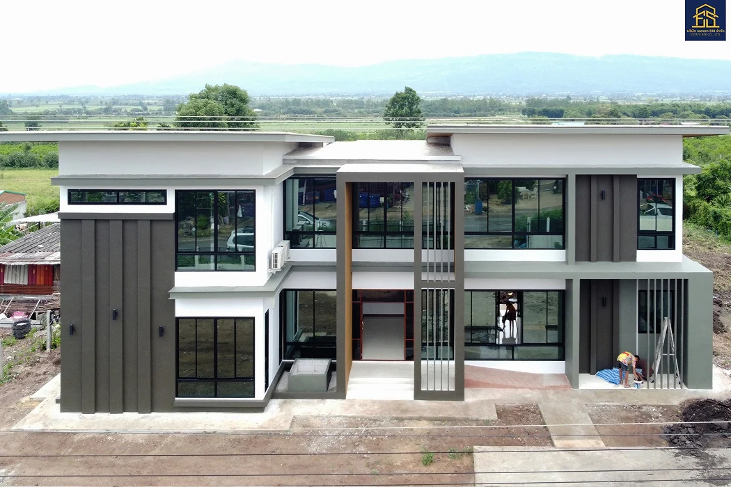 ภาพถ่ายหน้าบ้านมุมโดรน