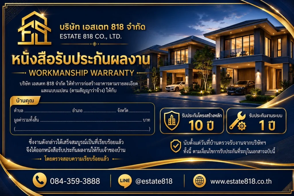 หนังสือรับประกันผลงาน
