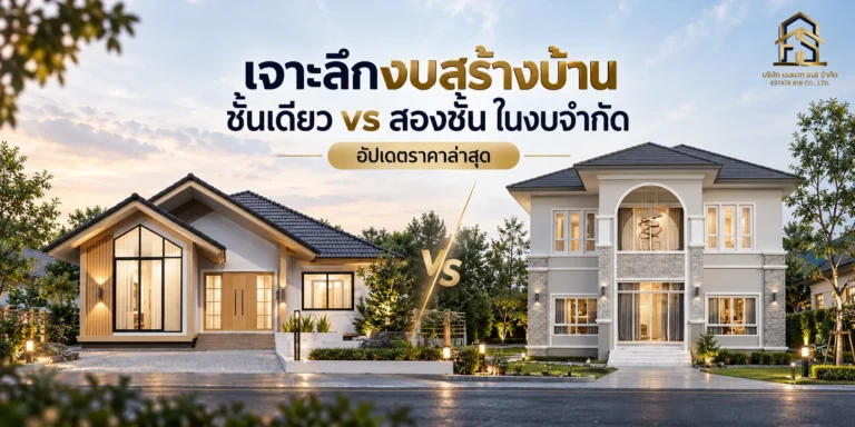 เจาะลึกงบสร้างบ้านชั้นเดียว vs สองชั้น ในงบจำกัด (อัปเดตราคาล่าสุด) เจาะลึกงบสร้างบ้านชั้นเดียว vs สองชั้น ในงบจำกัด (อัปเดตราคาล่าสุด)